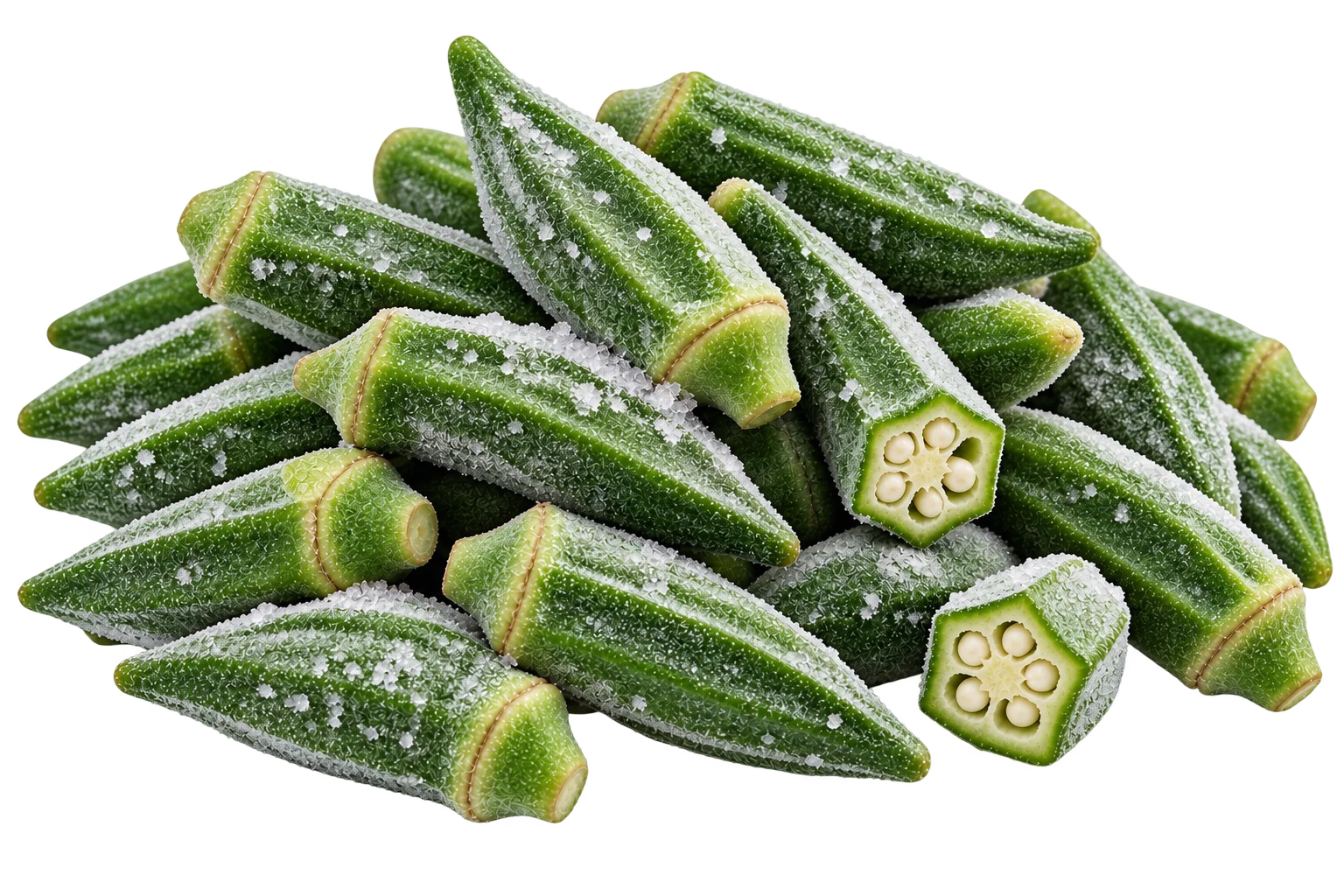 frozen okra product shot