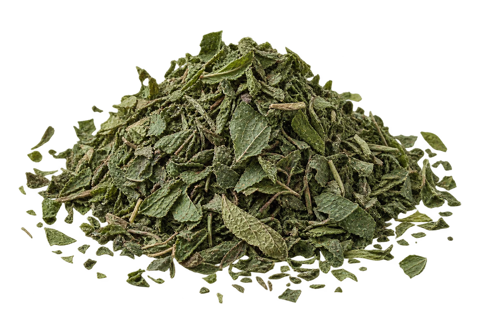 Dried mint leaves product shot